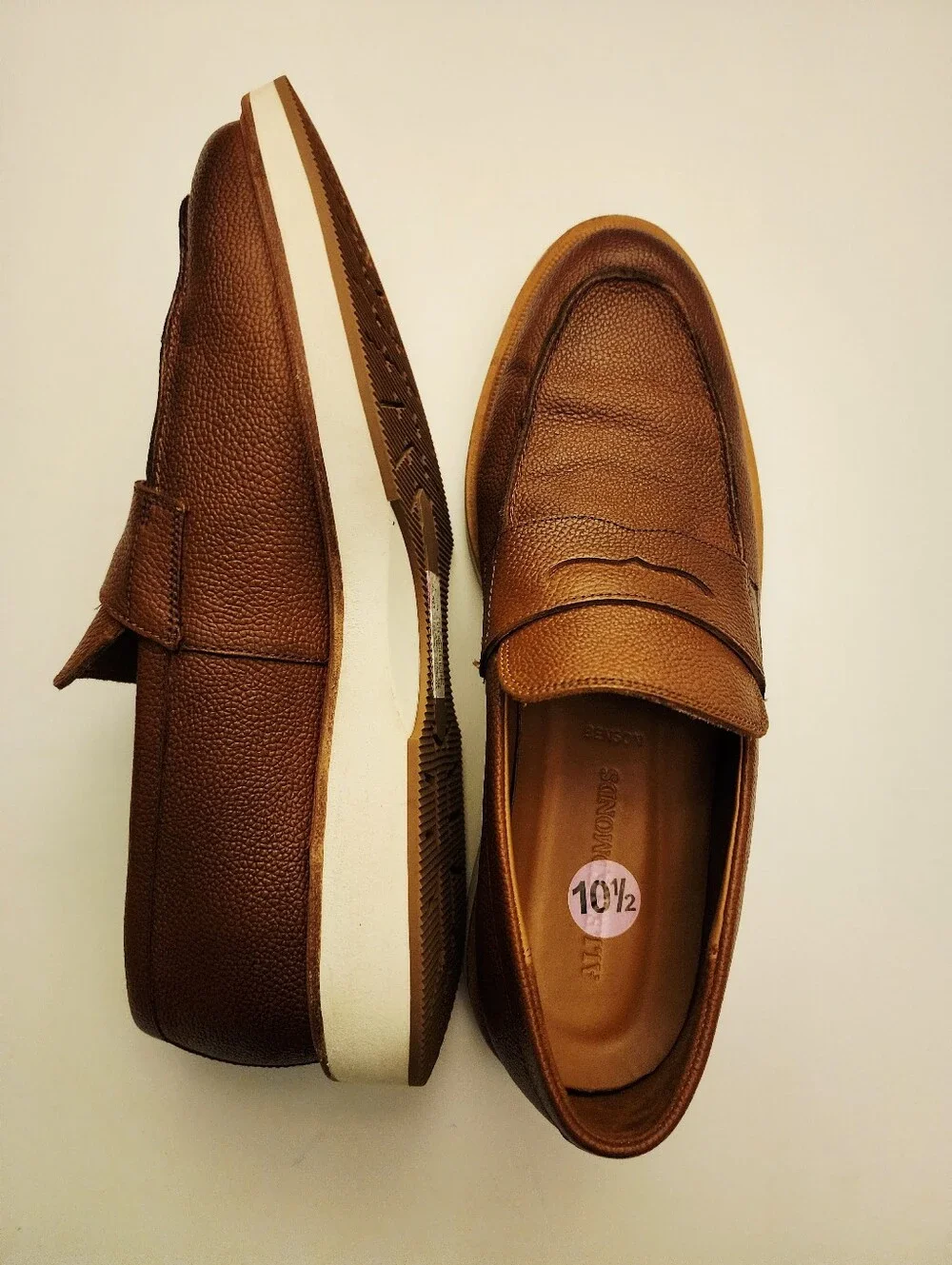 Allen Edmonds Brown Leather Penny Loafers with White Midsole